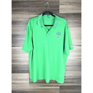 Notre Dame Golf Polo Shirt Mens XL Under Armour Green Fighting Irish senior open